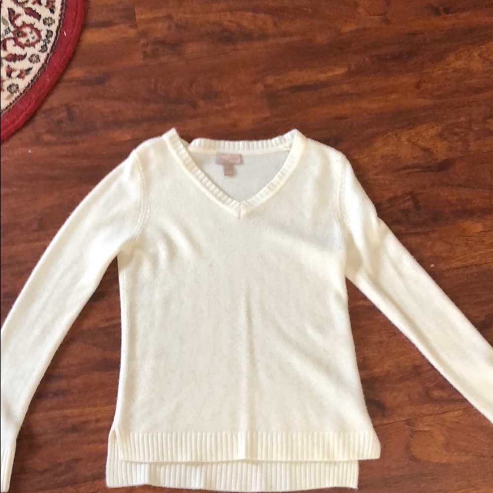 Cream V-Neck Sweater